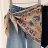 Flower Triangle Summer Scarf Women 2026 New Design Versatile Waistband Hip Scarf Decorative Neck Tie Wrap Casual Fashionable Scarf
