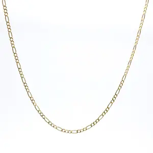 14K Gold Mini-Figaro Chain 2mm Semisolid - Durable, Versatile for Casual & Formal Wearr