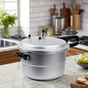 Aluminum Pressure Cooker with Release Valve6.5QT, Multiple Safety Devices, Gas & Induction Compatible, Canner Rack Included