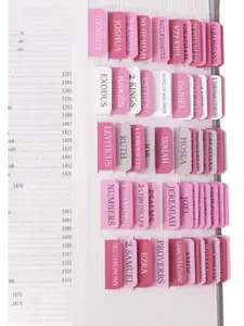 Boho Pink Bible Tabs – 66 Laminated Bible Index Tabs for Women & Men, Easy-to-Use Study Bible Tabs for Quick Navigation & Organized Reading