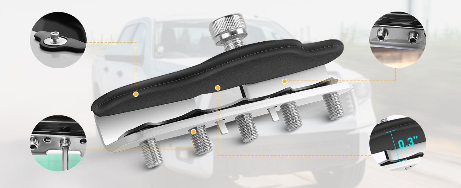 Nilight 90025B Led Light Bar Mounting Brackets 2pcs Universal Hood Led Work Light led Pods Mount Bracket Clamp Holder for SUV Truck Off Road Installed No Need Drilling, 2 Years Warranty,Black