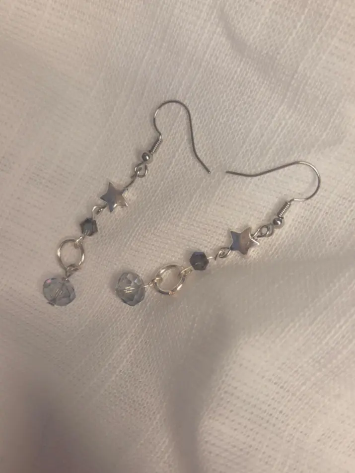 Stardust Grey Star Earrings