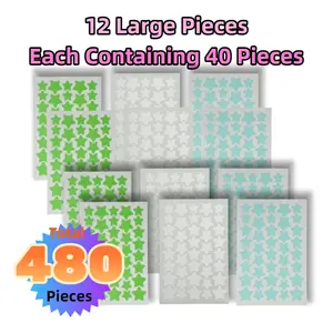 480pcs Fashion Dynamic Facial Patches, Sports Face Stickers, Cheerleader Face Tape, Concealer, Makeup Accessories