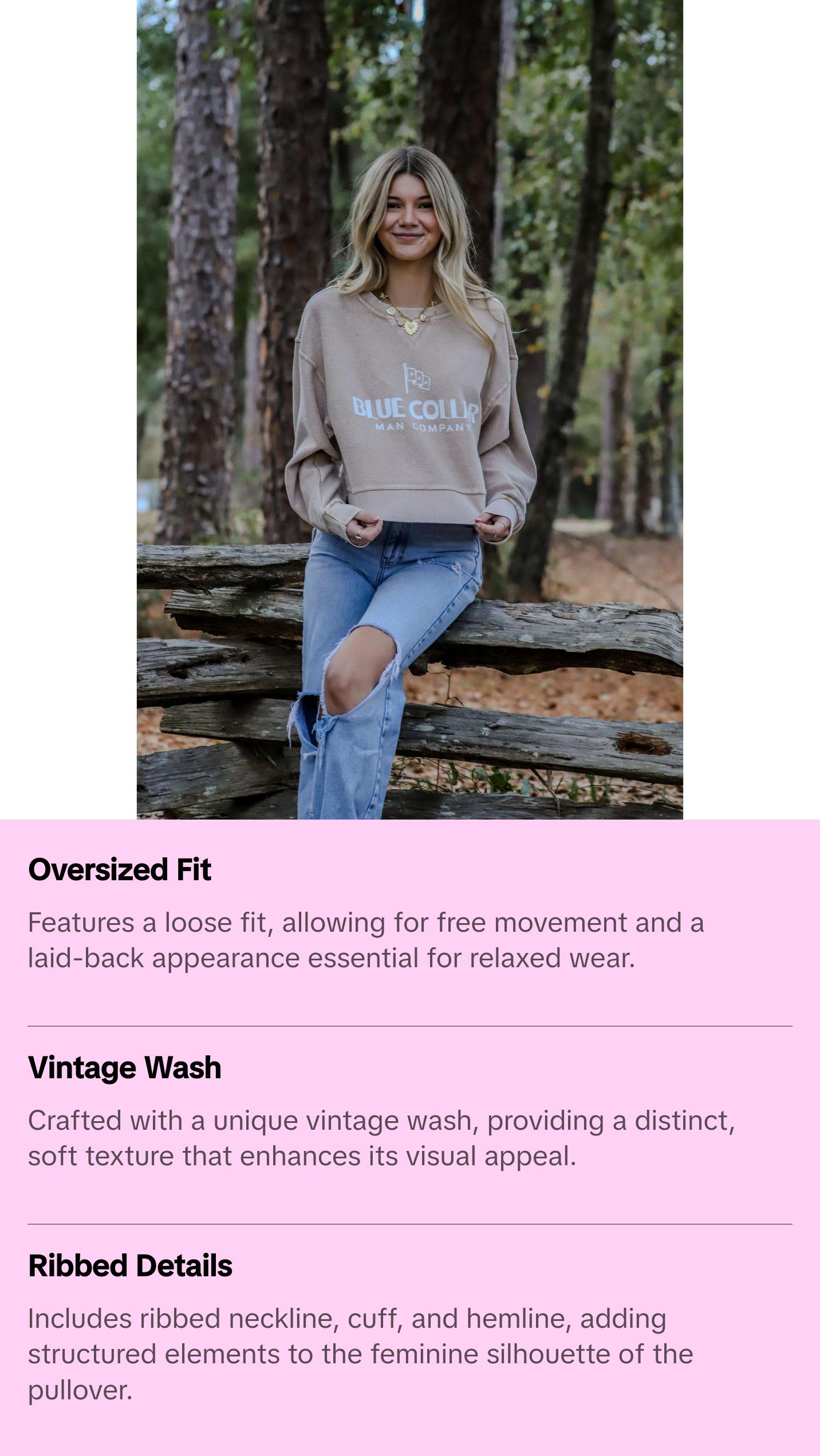 Blue Collar Man Corded Boxy Pullover