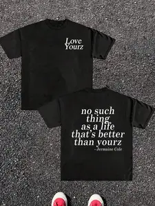 Love Yourz Lyrics Graphic T-Shirt Version 2, No Such Thing As A Life That's Better Than Yourz Quote Tee, Jermaine Cole Dreamville Inspired Casual Streetwear Classic Unisex Short Sleeve Crewneck Shirt, Hip Hop Music Fan Statement Top