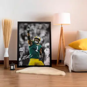 [UNFRAMED] Micah Parsons Poster Highlighting Defensive Dominance, Football Wall Art for Fans and Man Cave Decor