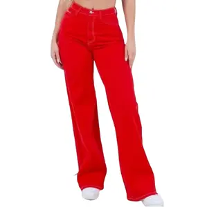Cherry Red Love Denim -  Jeans - Bottoms - Womenswear