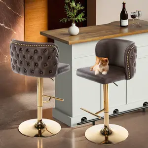 Bar stools Set of 2,Modern Swivel Upholstered Height PU Back Tufted Bar stools Set of 2,Modern Swivel Upholstered Height PU Back Tufted