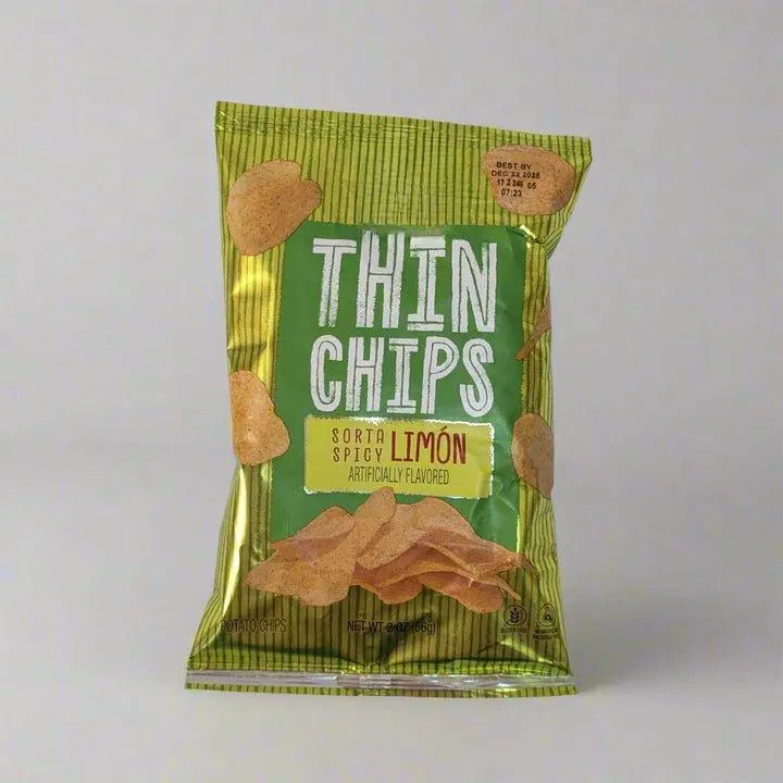 Buc-ee's Classic Thin Limon Chips - Tangy Zesty Lime Flavor, Crispy Crunchy Thin Crisps with Subtle Spicy Kick, Fiber & Protein, 136g Ambient Cupboard Snack for All Ages, On-the-Go Picnics