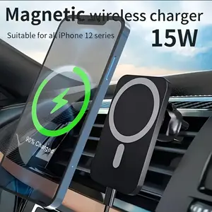 15w Fast Magnetic Car Wireless Charger, Easy Installation, Adjustable Phone Holder, USB Type-C Connector, Dashboard/vent Mount, Smartphone Charger