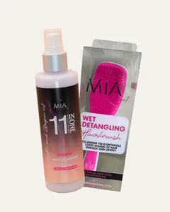 Mia All Natural Bundle 11 IN ONE Hair Premiere + Wet Detangling Hairbrush