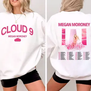 Megan Moroney The Cloud 9 Tour 2026 2 Sided Graphic Sweater Casual Fleece Fabric Crewneck Pullover Sweatshirt Tops Trendy for Women for Men