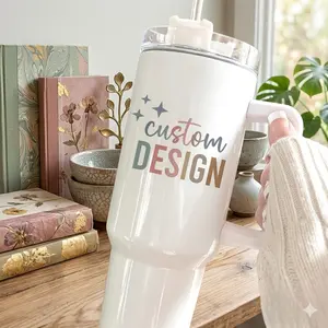 Custom 40oz Tumbler with Handle – Personalized with Your Photo, Logo or Design Travel Cup