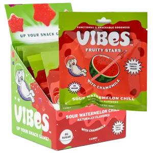 SOUR WATERMELON CHILL - Box of 6 Pouches. Snack Sweet