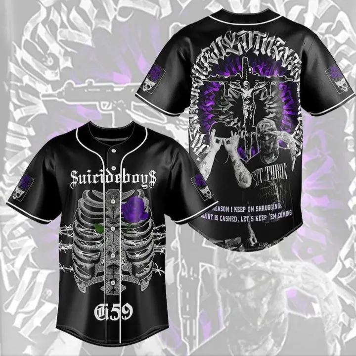 Full Print Vintage Suicideboy G59 Baseball Jersey Shirt, Casual Baseball Jersey, Suicideboy Merch Shirt