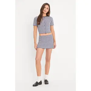 THE KEEPSAKE SKORT | NAVY GINGHAM