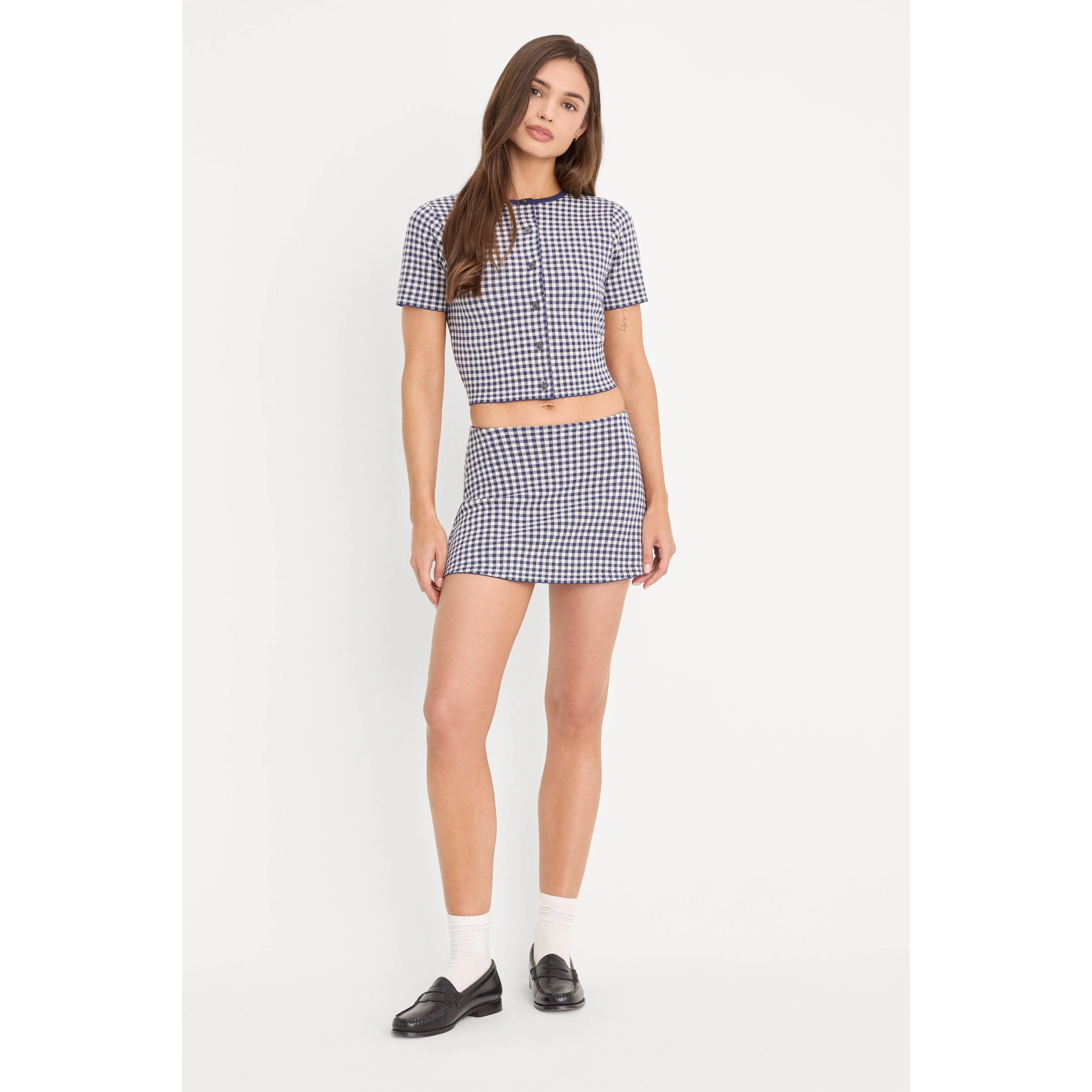 THE KEEPSAKE SKORT | NAVY GINGHAM