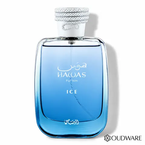 Rasasi Hawas Ice For Him Eau de Parfum 100 mL (3.38 fl oz) | Fresh Aquatic & Woody Fragrance