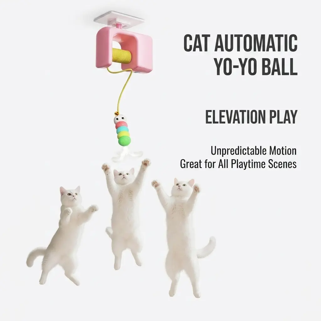 Cat Automatic Yo-Yo Ball Elevation Play Unpredictable Motion Great for All Playtime Scenes Interactive Pet Toy