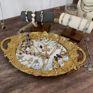 Fine Line Glimmer Mystery Jewelry Box| Royal Victorian Baroque Jewelry Set with Multicolor Gemstones| Complete Matching Necklace, Earrings, Ring & Bracelet Collection for Women| Luxury Gift for Her & Elegant Storage Organizer Jar african  s