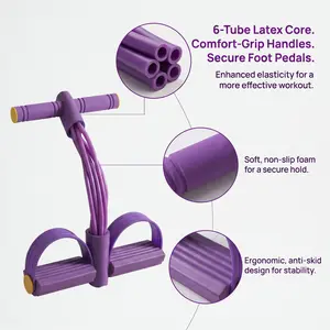 Multi - Function Tension Rope with Handles - Pedal Puller Resistance Band - Home Gym Sit - Up & Tummy Training Equipment for Men & Women