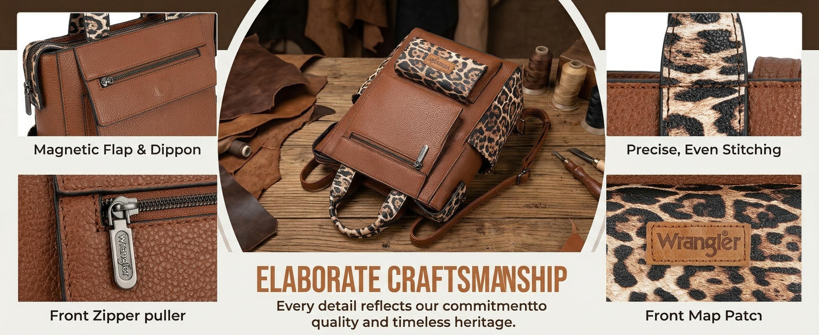 Wrangler Western Leopard Print Women's Convertible Anti-Theft Backpack with Adjustable Strap & Magnetic Closure for School & Travel TikTokShopJumpstartSale