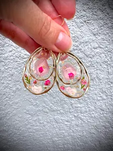 Pressed Flower Resin Earrings