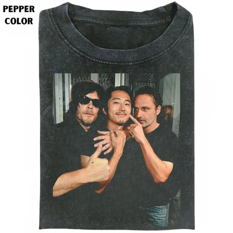 The Walking Dead Cast T-shirt, Daryl, Glenn, Rick Graphic Tee, TV Show Inspired, Unisex Casual Shirt, Vintage Style, Gift for Men, Gift for Women, Crew Neck T-shirt, Trending T-shirt
