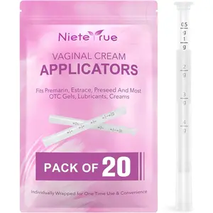 Nieteyrue Disposable Suppository Applicators for Women's Care - 20 Individually Wrapped, Hygienic Tubes with Measurement Lines for Creams, Gels & More
