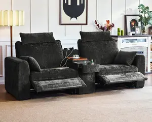 Bedeep Oversized Power Recliner Sofa with Headrest, Extra Wide Deep Modular Cloud Sectional, Convertible Loveseat Reclining Couch Wall Hugger for RV Home Theater Living Room, Chenille, Olar