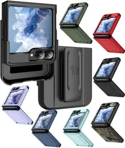Case and Belt Clip Combo for Samsung Galaxy Z Flip 7 FE and Z Flip 6 Phone, Nakedcellphone Rugged Hybrid Cover [with Hinge Protection] and Rotating Holster Holder for Z Flip6 and Z Flip 7FE
