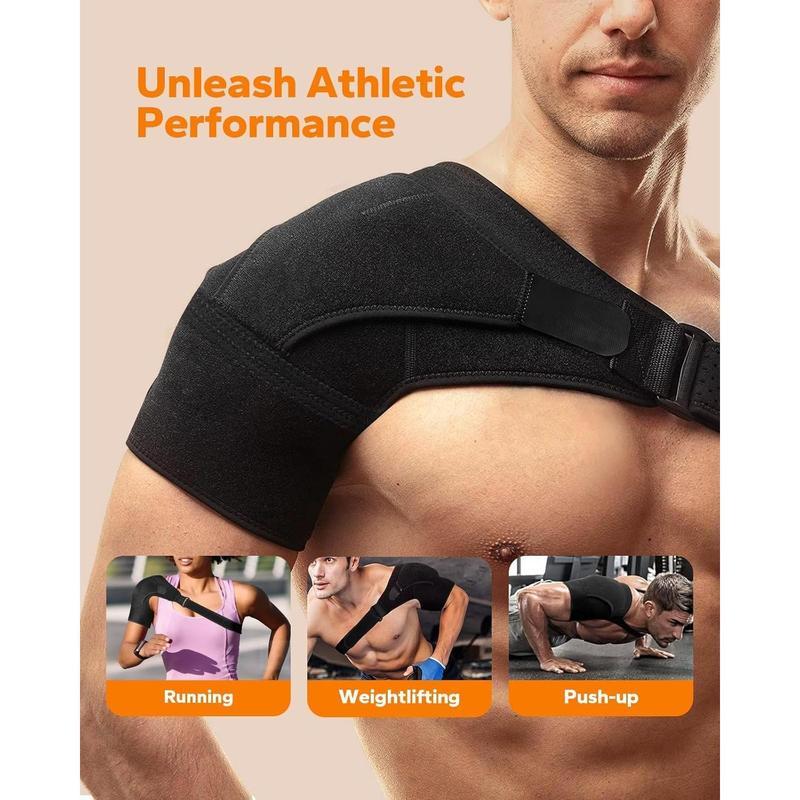 Shoulder Brace, Rotator Cuff Support Brace and Arm Sling for Pain Relief, Shoulder Compression Sleeve for Preventing Strains and Dislocation, Adjustable Fits Left and Right Arm, Men & Women Black Healthcare