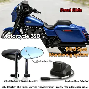 Security Kit for Harley Street Glide Motorcycle, Direct Blind Spot Monitor, Radar, Waterproof Warning System, Lane Change Alarm, BSD