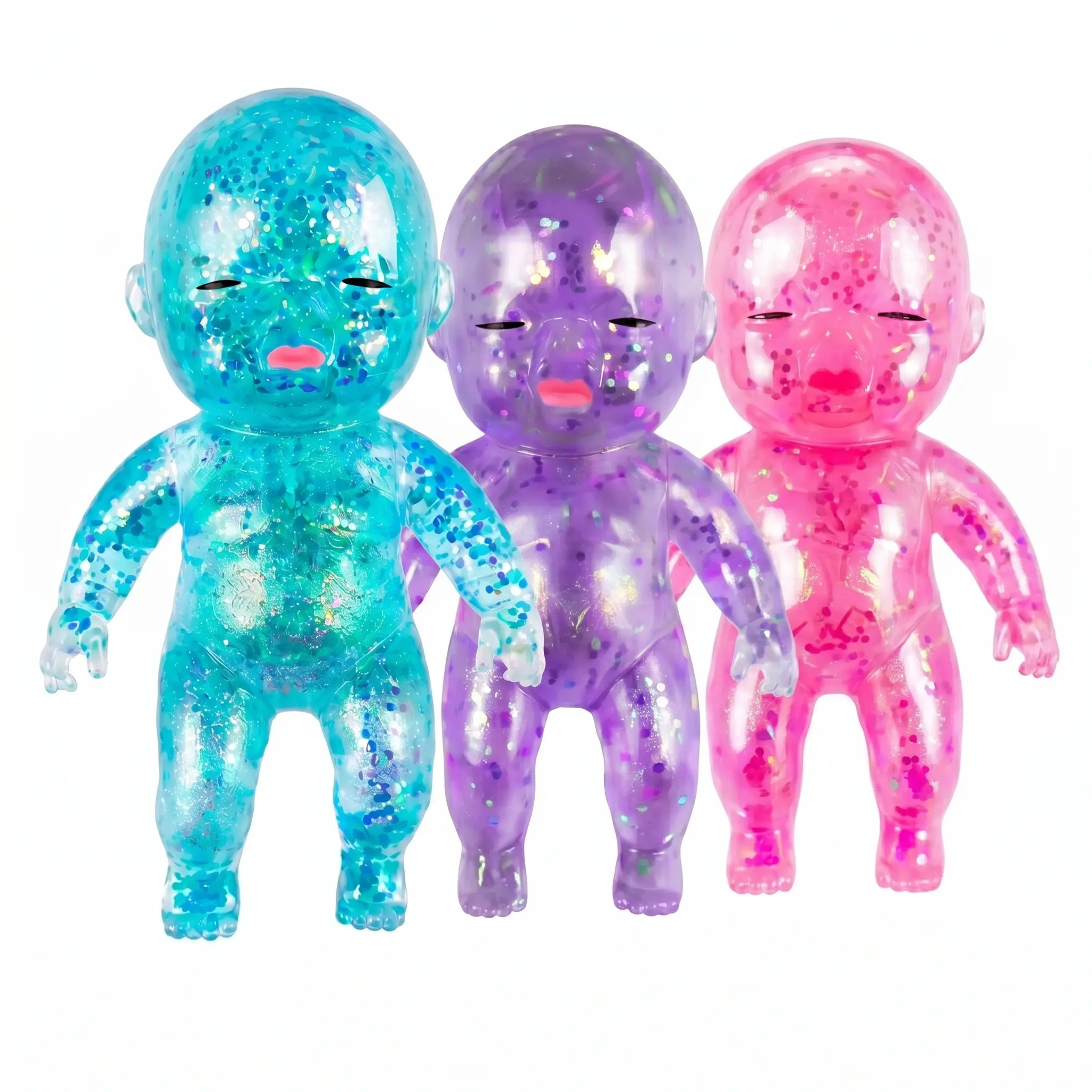 Kawaii Natasha Sparkling Glitter Doll Squishies,Slow Rising Soft Pinch Toy,Cute Sequins Shiny Doll Toy,Stress Release Fidget Toy,Healing Relax Entertainment Toy,Daily Play Vent Toy,Great Christmas Halloween Birthday Surprise Gift