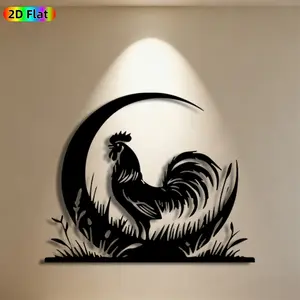 1pc Rooster Metal Wall Art, Majestic Rooster Statue Mural, Ideal Gift for New Year, Easter, Farmhouse Decor Enthusiasts, Weather-Resistant Metal Wall Decor Wall Sculptures, Perfect for Garden Fence & Kitchen Wall Rooster Enthusiasts