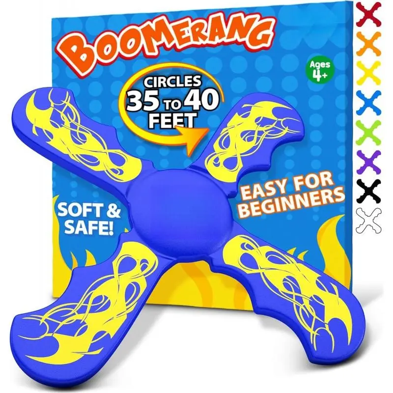 Fun Boomerang for Kids - Soft, Safe, Trending & Easy to Use - Outdoor Toys for Kids, Adults or Beginners - Best Gifts for 6 7 8 9 10 Year Old Boys & Girls + 2026 Top Toys for Boys Age 8-12 - Fun Outdoor Toy for Boy Gift Ideas