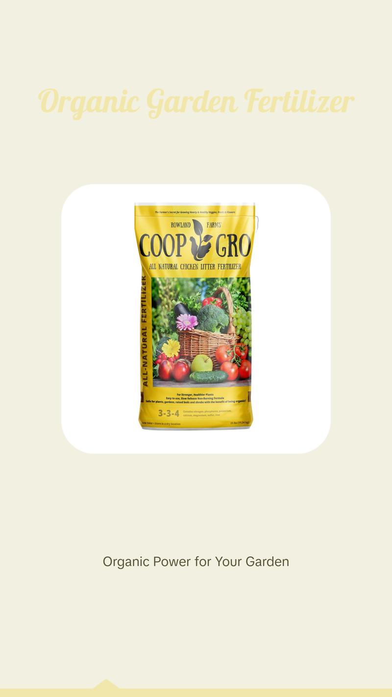 Coop Gro OMRI-Certified Organic, Pelletized Chicken Litter Fertilizer 25 lbs - For Healthy Lawns and Gardens