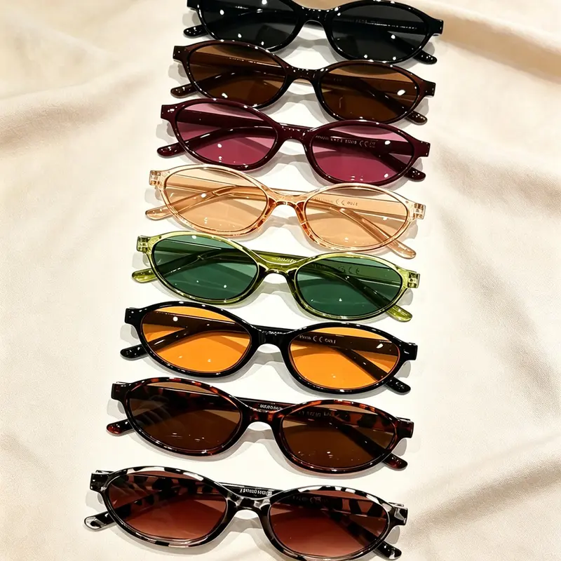 8 Pairs Women's Retro Small Frame Summer Casual Sunglasses Set, Sunglasses Gifts, Ideal for Outdoor Activities, Driving, Social Media, Perfect Gift Choice