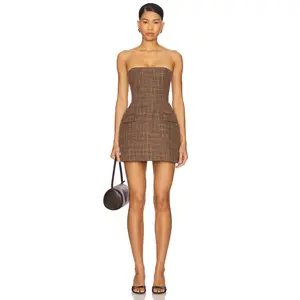 Amanda Uprichard x REVOLVE Strapless Bethany Romper in Mocha