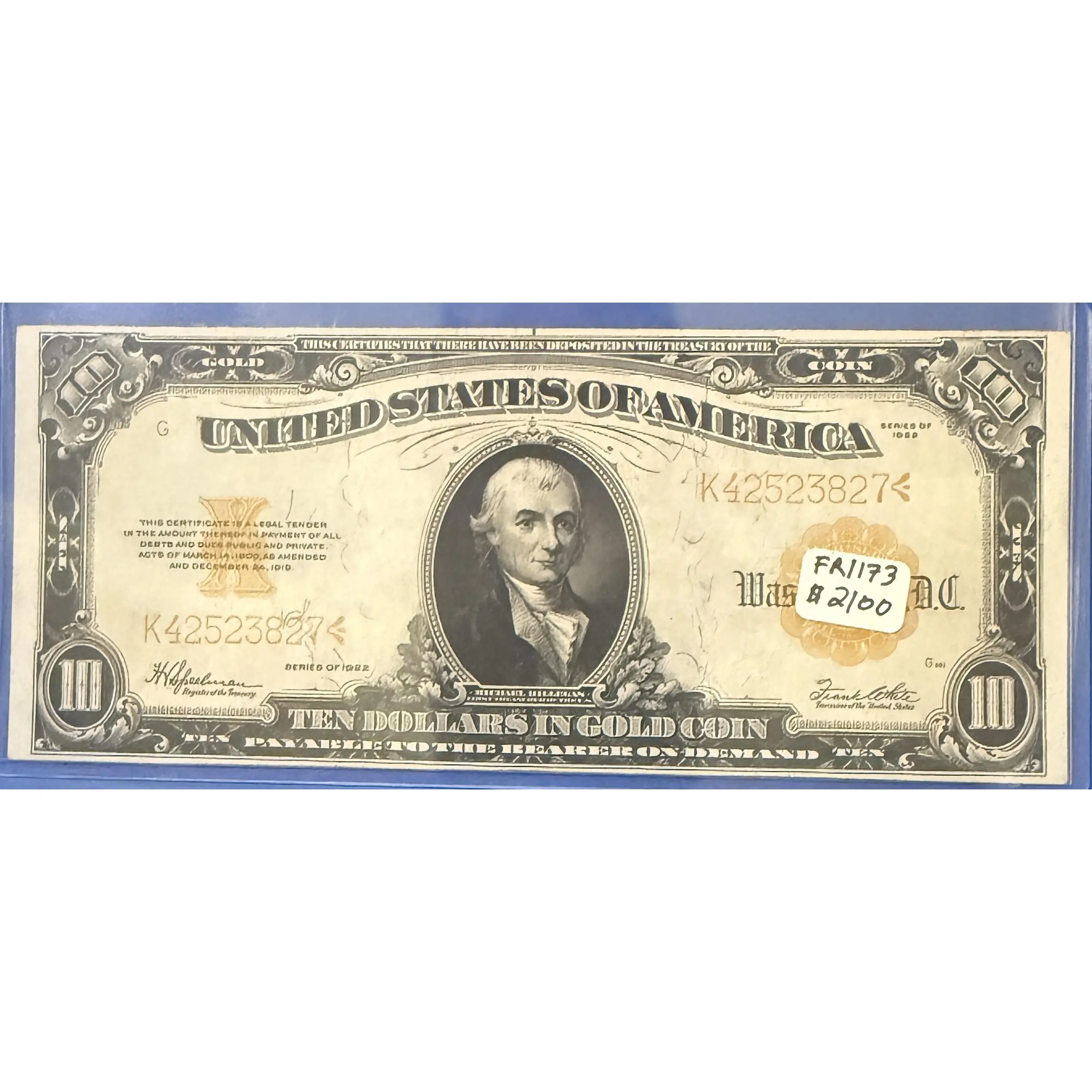United States of America Ten Dollars in Gold Coin K425238274 FR 1173