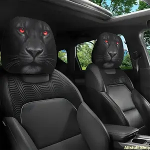 2 Pack Car Headrest Covers, Lion Eye Print, Universal Fit, Dustproof, No Filling, Ideal Gift for Father's Day and Car Lovers, Universal Car Seat Covers