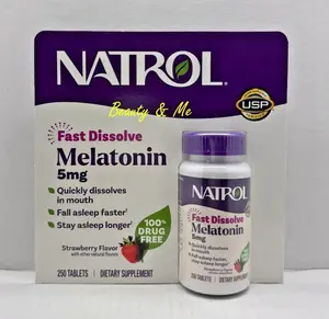 Natrol MELATONIN 5mg, 250 Fast Dissolve Tablets *Sleep Aid, Strawberry Flavor*