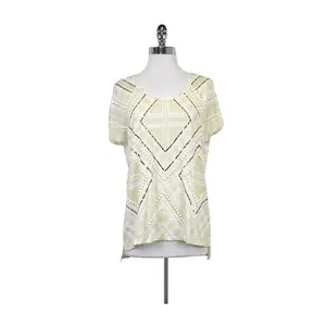 Sass & Bide - Cream Beaded T-Shirt Sz S