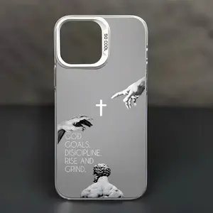 Christ Inspirational Quote Crucifix Aesthetic Pattern Case for iPhone 16 15 14 Pro Max 13 12 11 XR XS Plus Shockproof Non Slip Military-Grade Protection slim Smartphone Cover