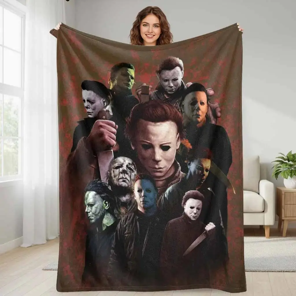 Hazbin Hotel Alastor Flannel Fleece Blanket - Ultra Soft, Cozy, Warm, Lightweight Throw for Bedroom Couch Sofa Decor - Helluva Boss Black Comedy Style Gift for Anime Fans, Flannel Fleece Blankets