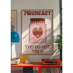 Fireheart Aelin Galathynius Throne of Glass Unframed Poster - Matte Finish Fantasy Art Print - Heir of Fire Literary Wall Decor - Gift for SJM Book Fans