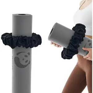 Slim Panda Yoga Mat Scrunchie,Style & Cute Mat Holder,Stretchable Velvet Fabric Fit All Standard Yoga Mats (mat not included)