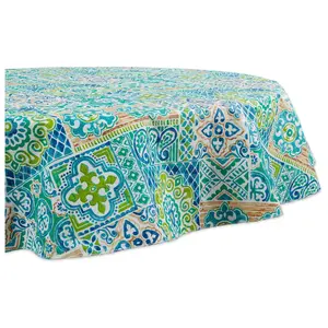 Design Imports Spanish Tile Vinyl Tablecloth 70Round Design Imports Spanish Tile Vinyl Tablecloth 70Round