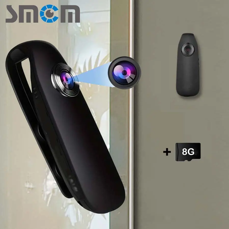 SMCM 1080P HD Convenient Camera, Wearable Recording Camera, Home Outdoor Back Clip Camera, Bicycle Video and Audio Recorder, Sports Camera with 8GB Memory Card & High Speed Type-C/Circo-USB 2.0 2-in-1 OTG Universal Card Reader
