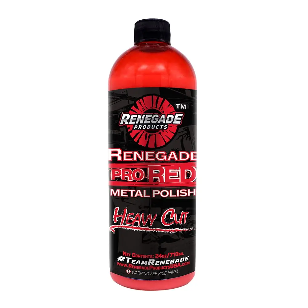 Renegade Pro Red Heavy Cut Metal Polish 24oz - High-Strength for Aluminum, Stainless Steel - Automotive Paint Care, Paint Disc, Buffing & Polishing Painting Tools, DIY Car Care, Heavy Metal Removal Nano Spray-On Coating